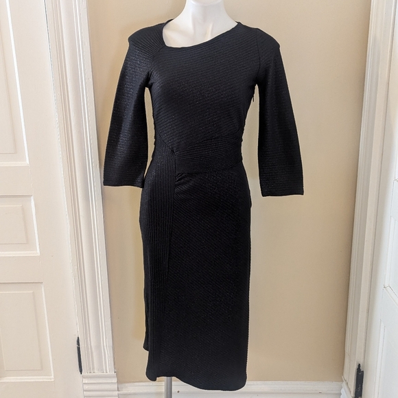 Anthropologie Akemi +Kin Tegan NWT black asymmetrical sparkly dress size XS - Picture 1 of 9